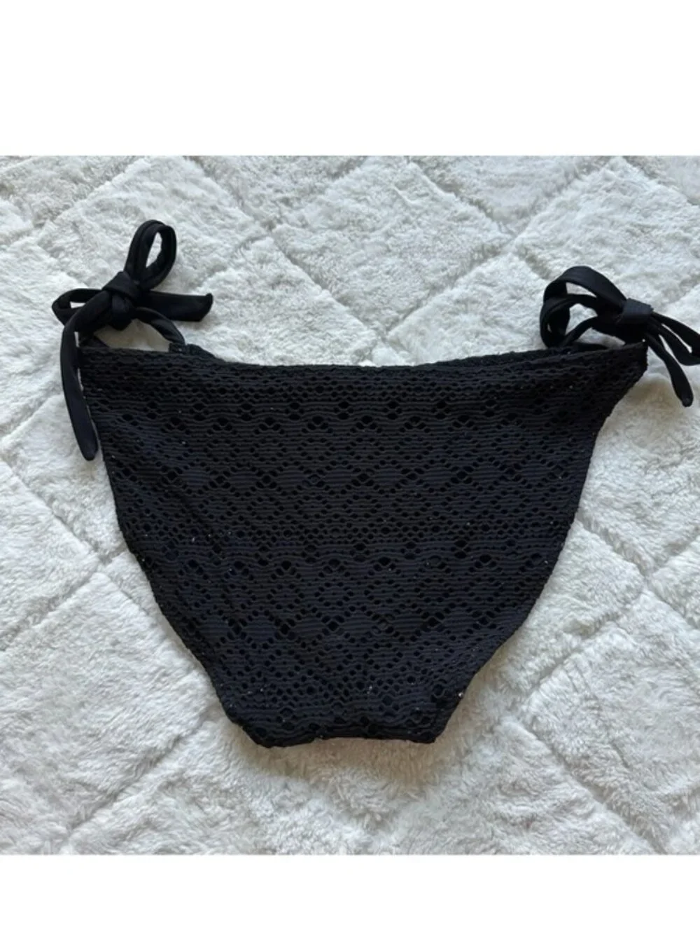 Victoria's Secret | Black Tie side Crochet Bikini Bottoms | Size Medium